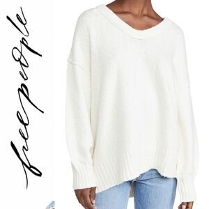 Free People BROOKSIDE TUNIC SWEATER IN IVORY. Various Sizes MED - LG & XL